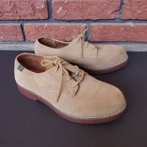 School Issue Suede Leather Shoes Womens 8 M Tan Semester Casual Oxford Uniform
